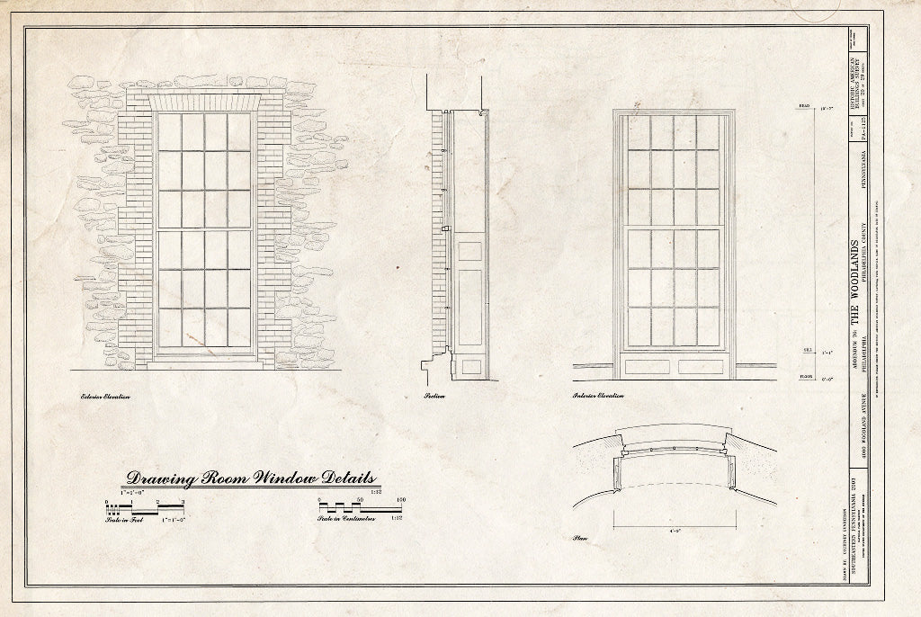 Blueprint HABS PA,51-Phila,29- (Sheet 20 of 29) - The Woodlands, 4000 Woodlands Avenue, Philadelphia, Philadelphia County, PA