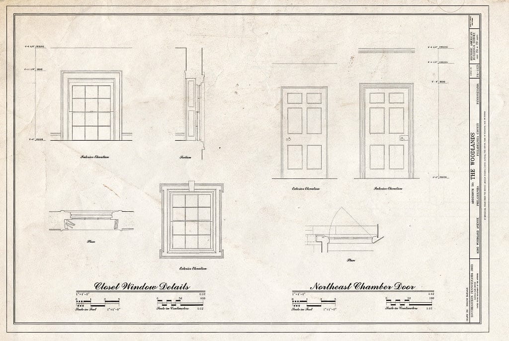 Blueprint HABS PA,51-Phila,29- (Sheet 24 of 29) - The Woodlands, 4000 Woodlands Avenue, Philadelphia, Philadelphia County, PA