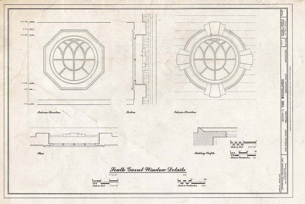 Blueprint HABS PA,51-Phila,29- (Sheet 26 of 29) - The Woodlands, 4000 Woodlands Avenue, Philadelphia, Philadelphia County, PA