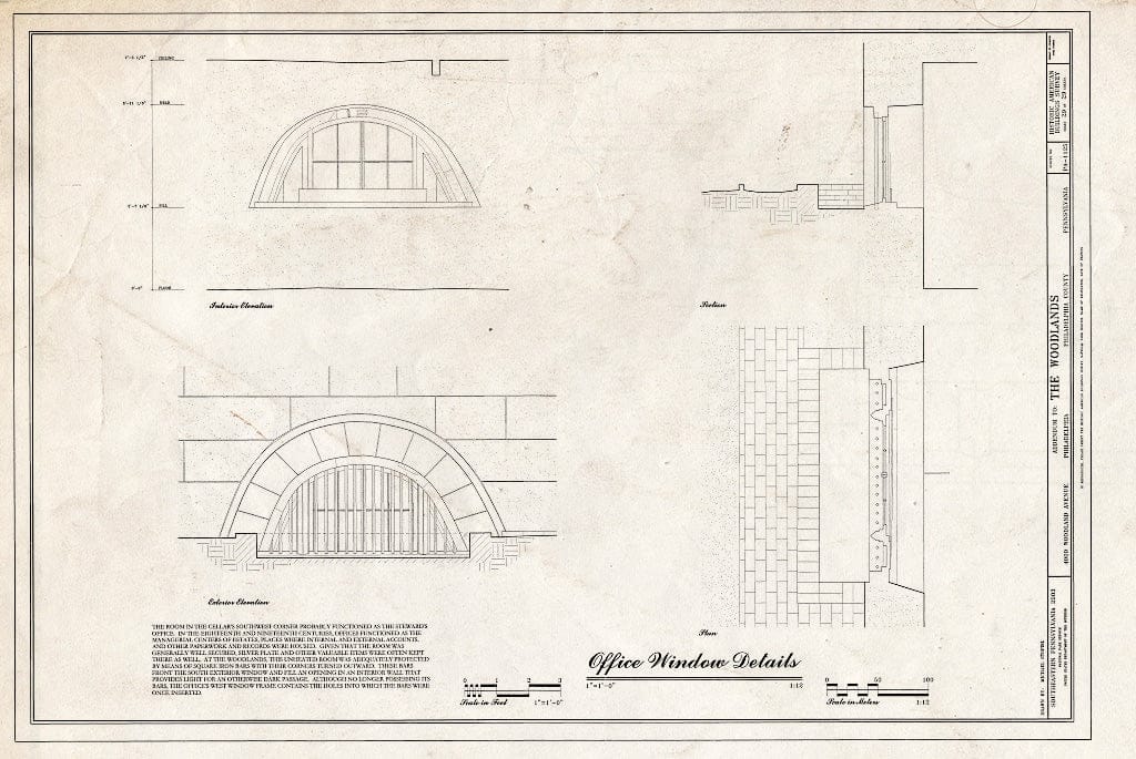 Blueprint HABS PA,51-Phila,29- (Sheet 29 of 29) - The Woodlands, 4000 Woodlands Avenue, Philadelphia, Philadelphia County, PA