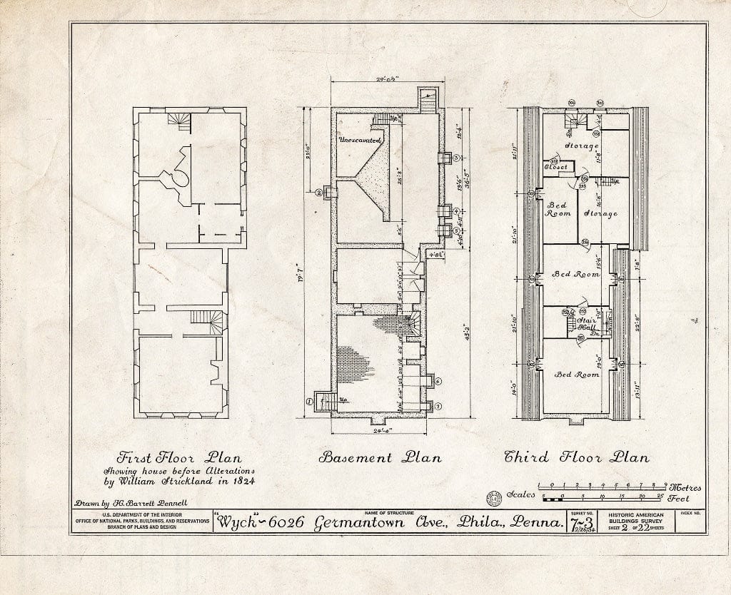 Blueprint HABS PA,51-Germ,46- (Sheet 2 of 22) - Wyck, 6026 Germantown Avenue, Philadelphia, Philadelphia County, PA