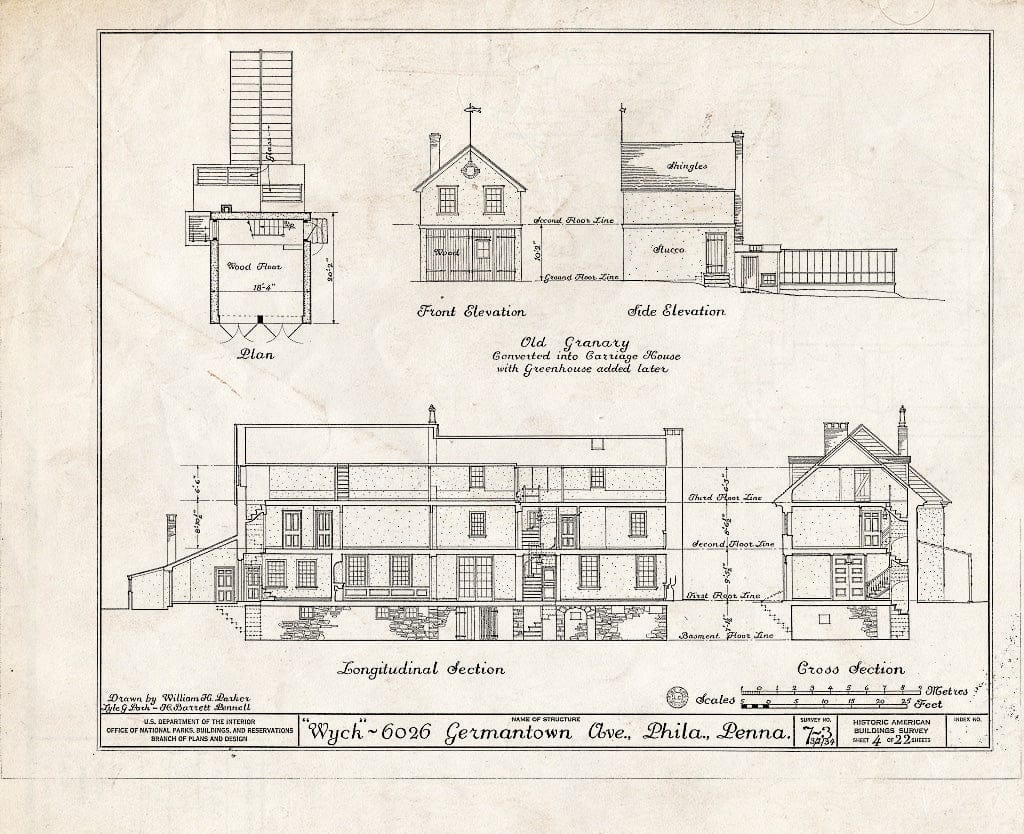 Blueprint HABS PA,51-Germ,46- (Sheet 4 of 22) - Wyck, 6026 Germantown Avenue, Philadelphia, Philadelphia County, PA
