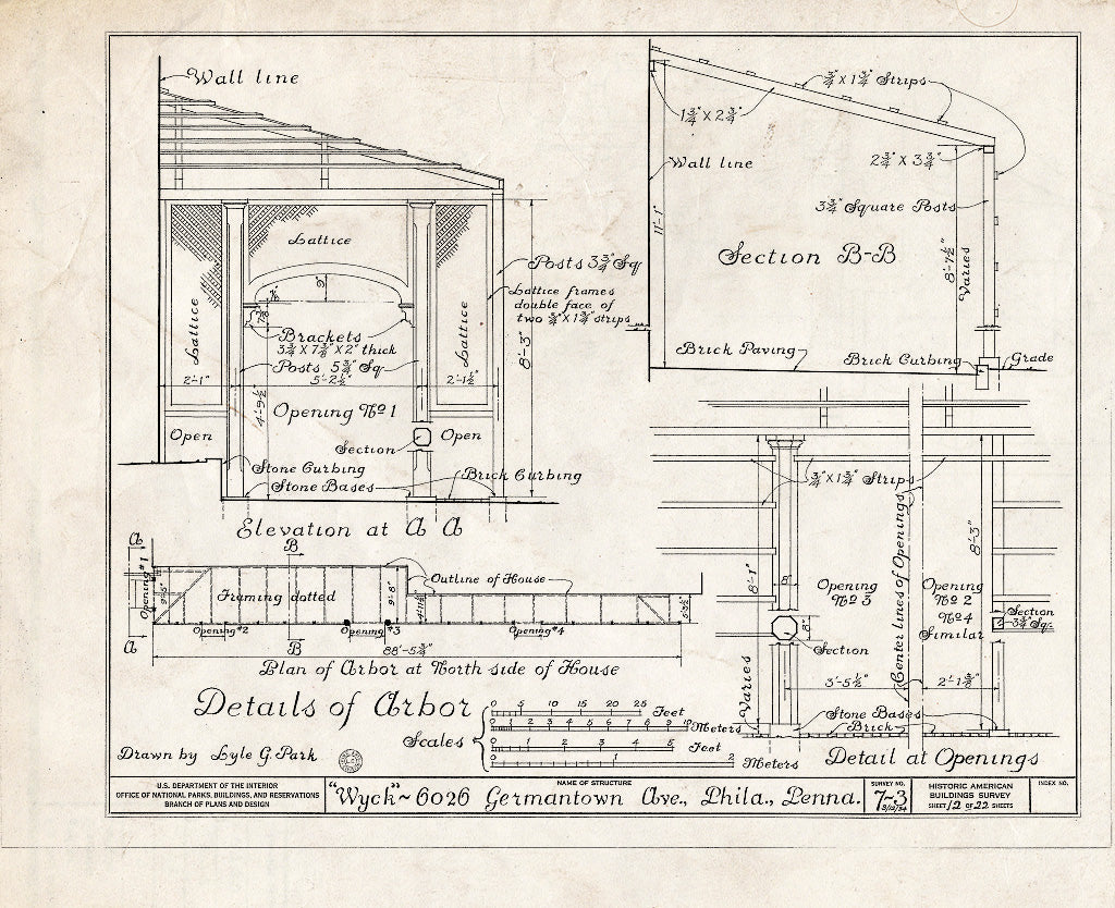 Blueprint HABS PA,51-Germ,46- (Sheet 12 of 22) - Wyck, 6026 Germantown Avenue, Philadelphia, Philadelphia County, PA