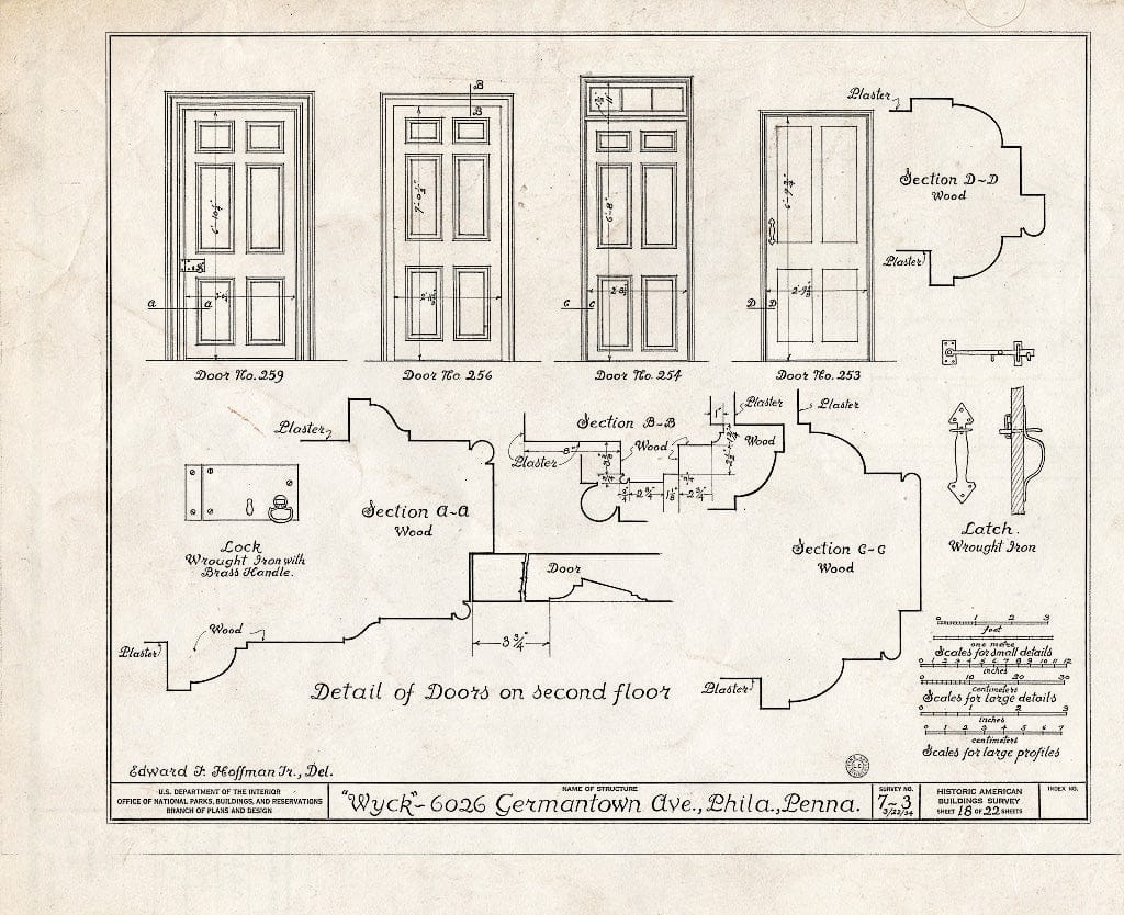 Blueprint HABS PA,51-Germ,46- (Sheet 18 of 22) - Wyck, 6026 Germantown Avenue, Philadelphia, Philadelphia County, PA