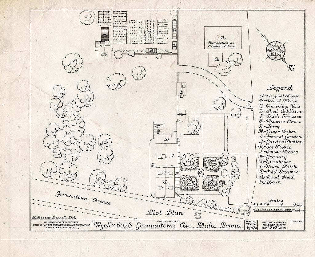Blueprint HABS PA,51-Germ,46- (Sheet 22 of 22) - Wyck, 6026 Germantown Avenue, Philadelphia, Philadelphia County, PA