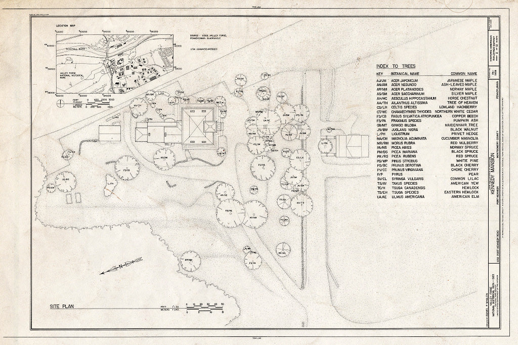 Blueprint HABS PA,46-POKEN,1- (Sheet 2 of 12) - Kennedy Mansion, 1050 Port Kennedy Road, King of Prussia, Montgomery County, PA