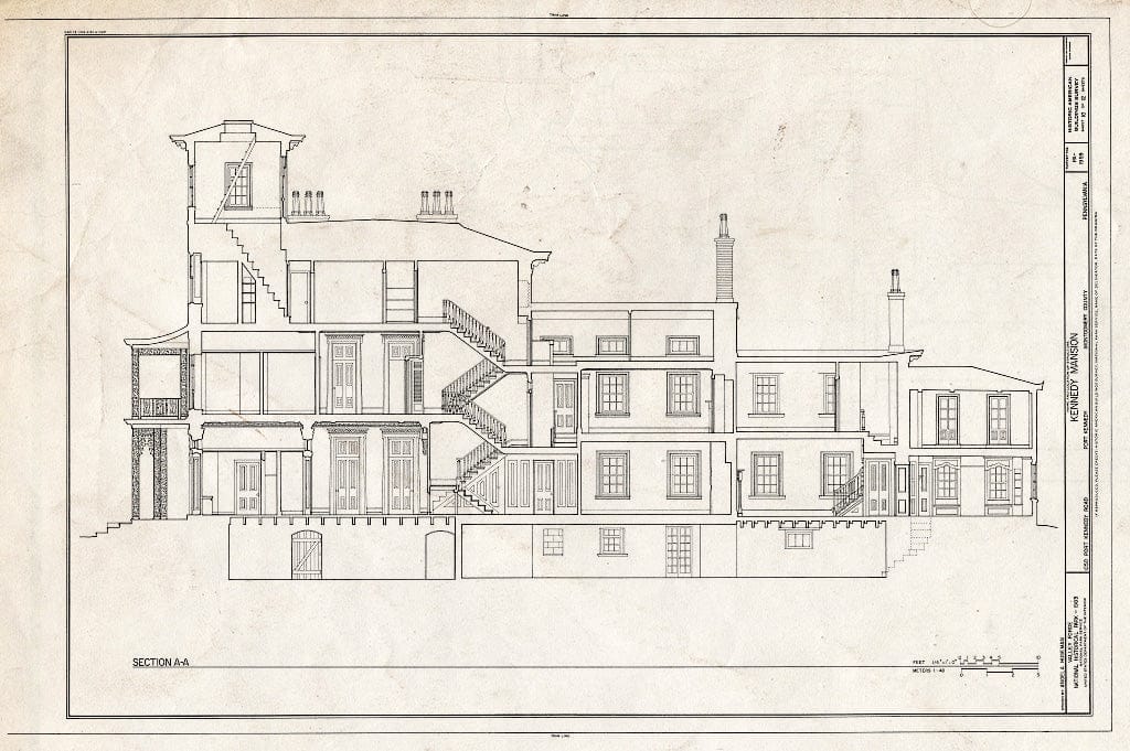 Blueprint HABS PA,46-POKEN,1- (Sheet 10 of 12) - Kennedy Mansion, 1050 Port Kennedy Road, King of Prussia, Montgomery County, PA