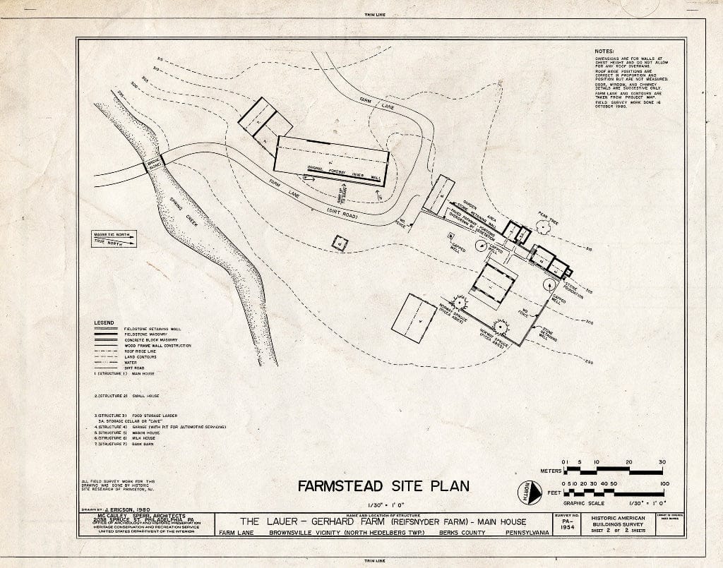 Blueprint HABS PA,6-BROWV.V,1- (Sheet 2 of 2) - Lauer-Gerhard Farm, Farm Lane (North Heidelberg Township), Brownsville, Berks County, PA