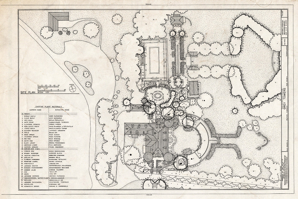 Blueprint HABS PA,52-Milf.V,4- (Sheet 2 of 8) - Grey Towers, Old Route 6, Milford, Pike County, PA