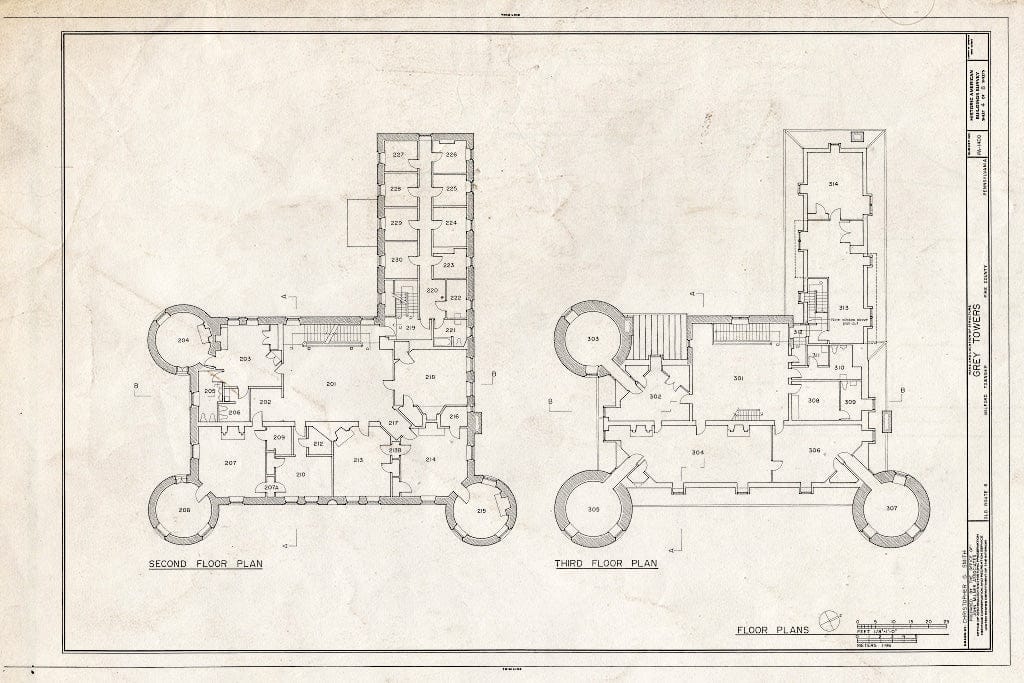 Blueprint HABS PA,52-Milf.V,4- (Sheet 4 of 8) - Grey Towers, Old Route 6, Milford, Pike County, PA