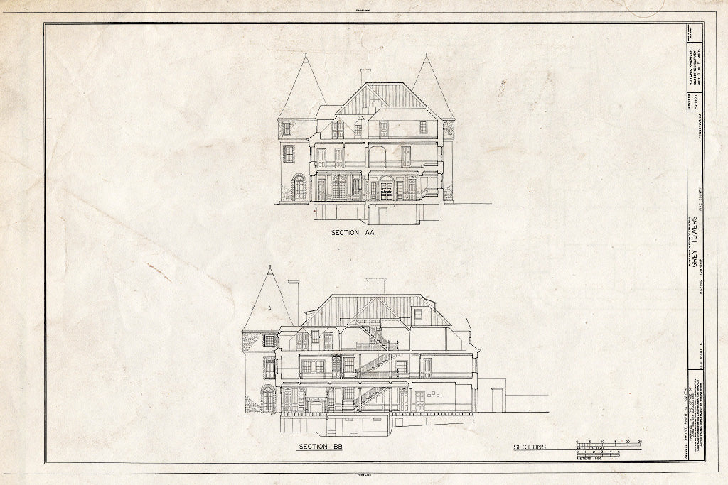 Blueprint HABS PA,52-Milf.V,4- (Sheet 8 of 8) - Grey Towers, Old Route 6, Milford, Pike County, PA