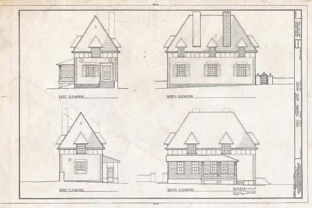 Blueprint HABS PA,52-Milf.V,4A- (Sheet 2 of 2) - Grey Towers, Gate House, Old Route 6, Milford, Pike County, PA