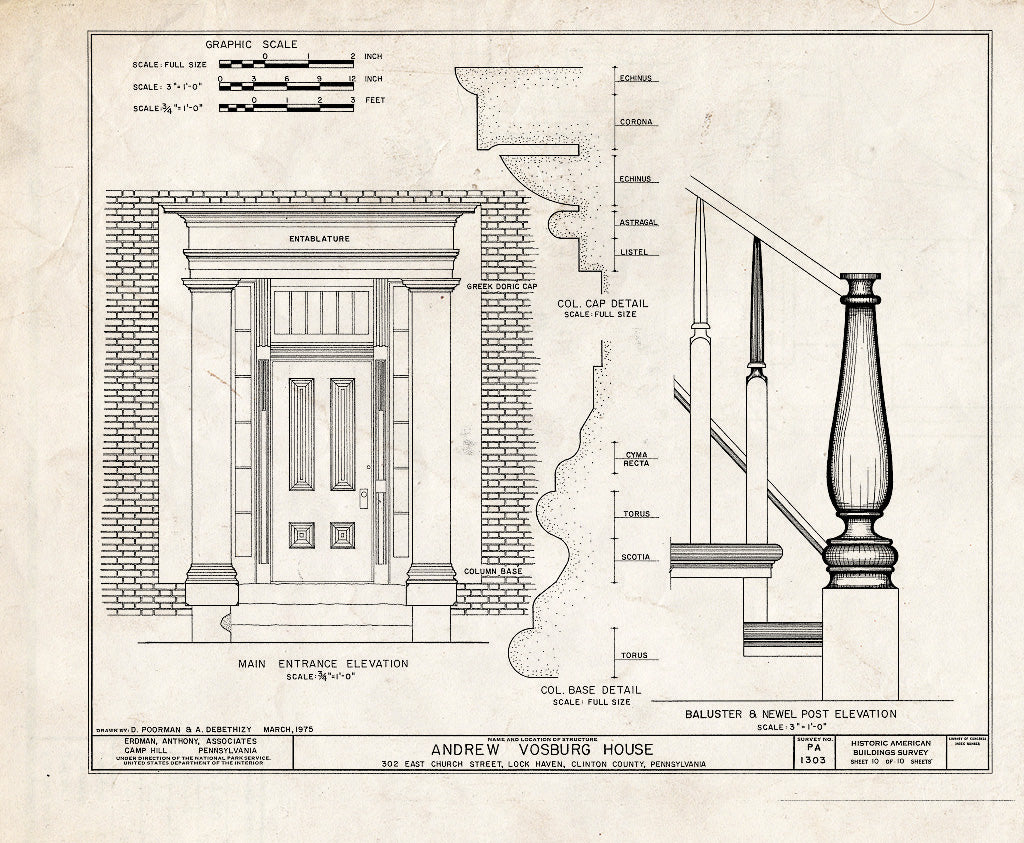 Blueprint HABS PA,18-LOKHA,2- (Sheet 10 of 10) - Andrew Vosburg House, 302 East Church Street, Lock Haven, Clinton County, PA