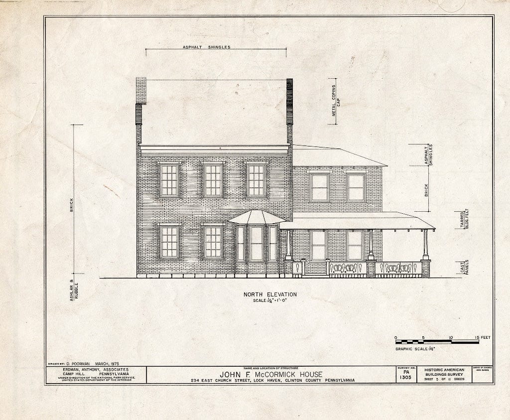 Blueprint HABS PA,18-LOKHA,1- (Sheet 5 of 11) - John F. McCormick House, 234 East Church Street, Lock Haven, Clinton County, PA
