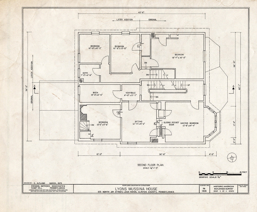 Blueprint HABS PA,18-LOKHA,3- (Sheet 3 of 11) - Lyons Mussina House, 123 North Jay Street, Lock Haven, Clinton County, PA