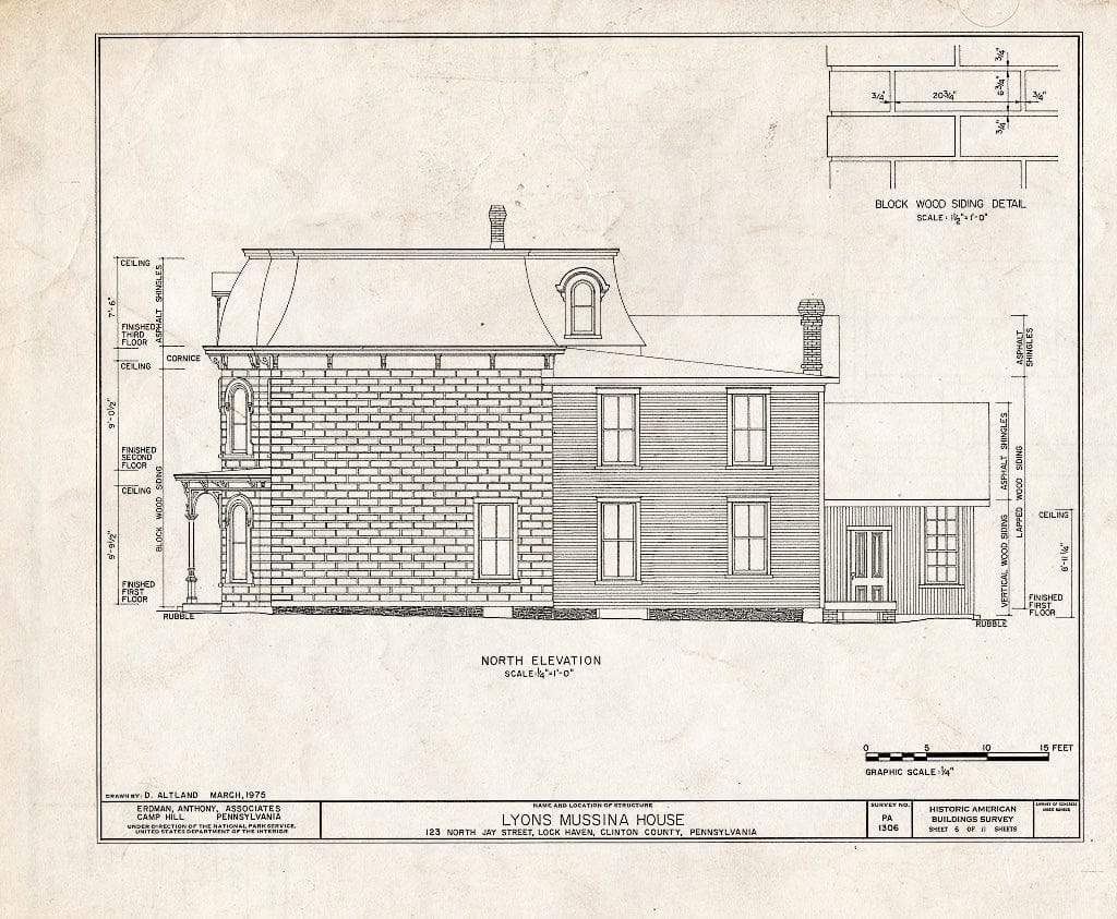 Blueprint HABS PA,18-LOKHA,3- (Sheet 6 of 11) - Lyons Mussina House, 123 North Jay Street, Lock Haven, Clinton County, PA