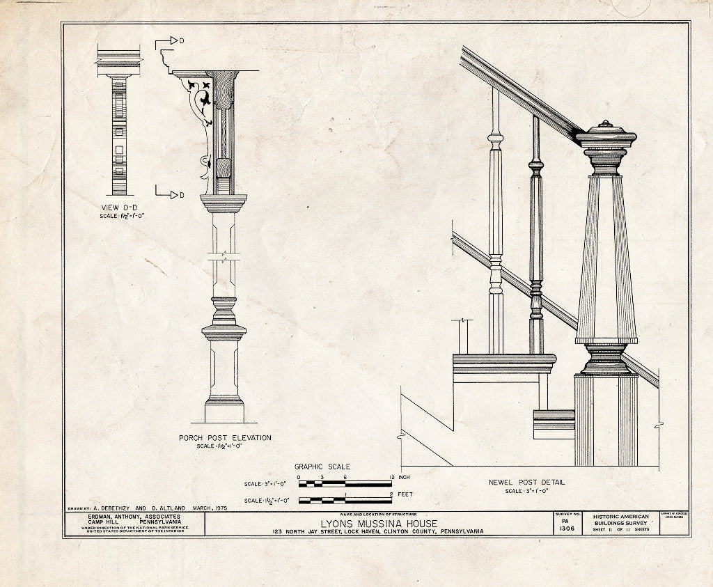 Blueprint HABS PA,18-LOKHA,3- (Sheet 11 of 11) - Lyons Mussina House, 123 North Jay Street, Lock Haven, Clinton County, PA