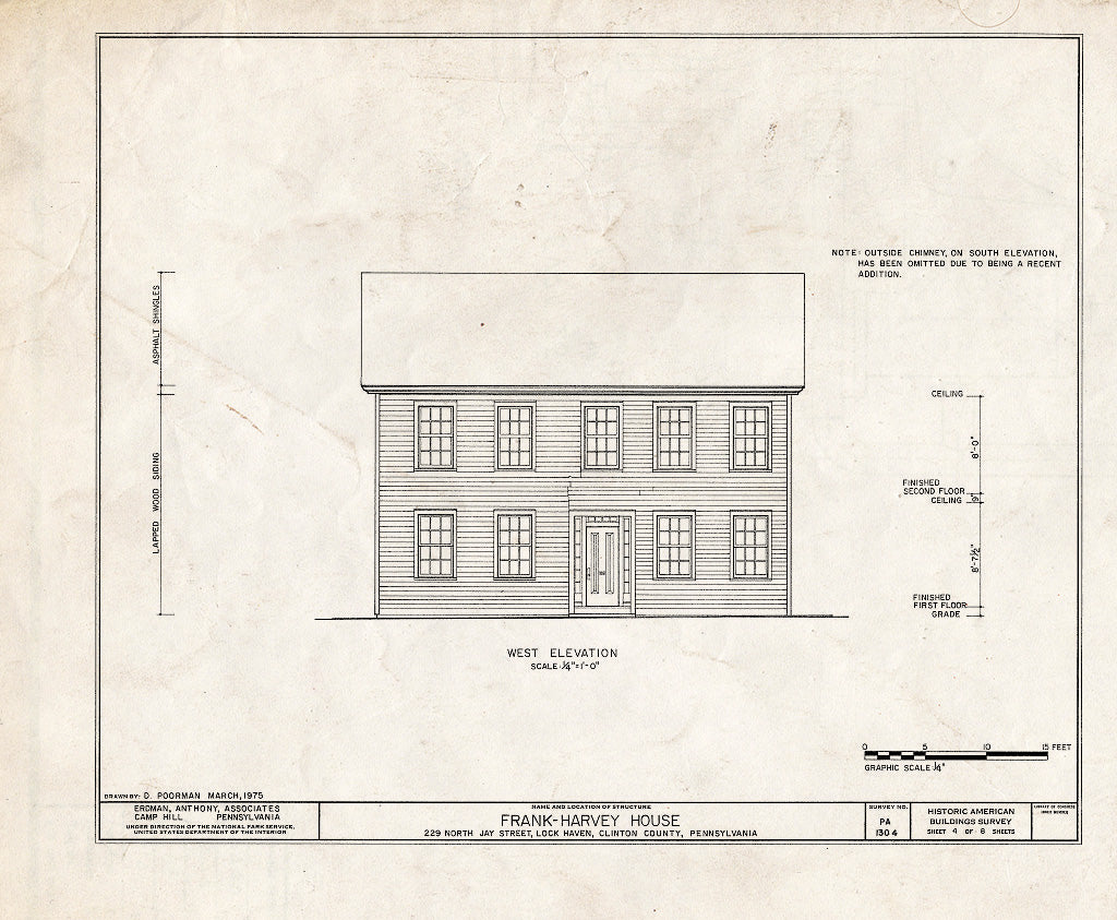 Blueprint HABS PA,18-LOKHA,4- (Sheet 4 of 8) - Frank-Harvey House, 229 North Jay Street, Lock Haven, Clinton County, PA