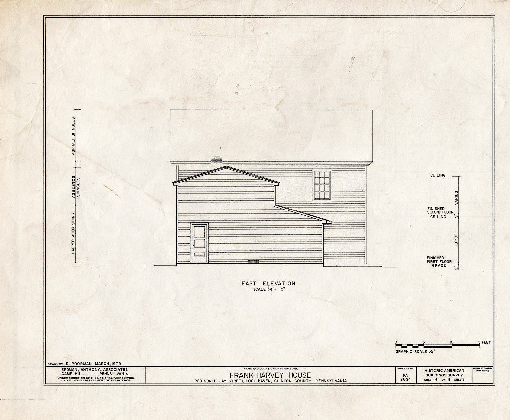 Blueprint HABS PA,18-LOKHA,4- (Sheet 6 of 8) - Frank-Harvey House, 229 North Jay Street, Lock Haven, Clinton County, PA