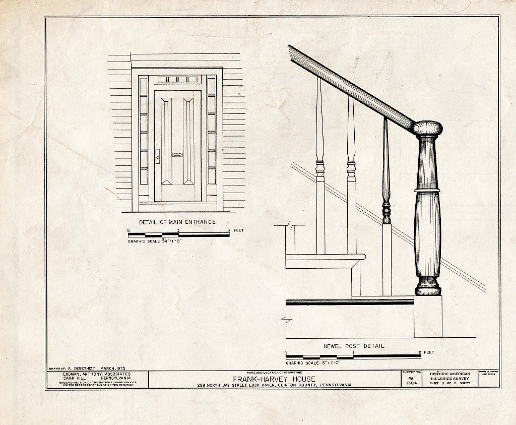 Blueprint HABS PA,18-LOKHA,4- (Sheet 8 of 8) - Frank-Harvey House, 229 North Jay Street, Lock Haven, Clinton County, PA