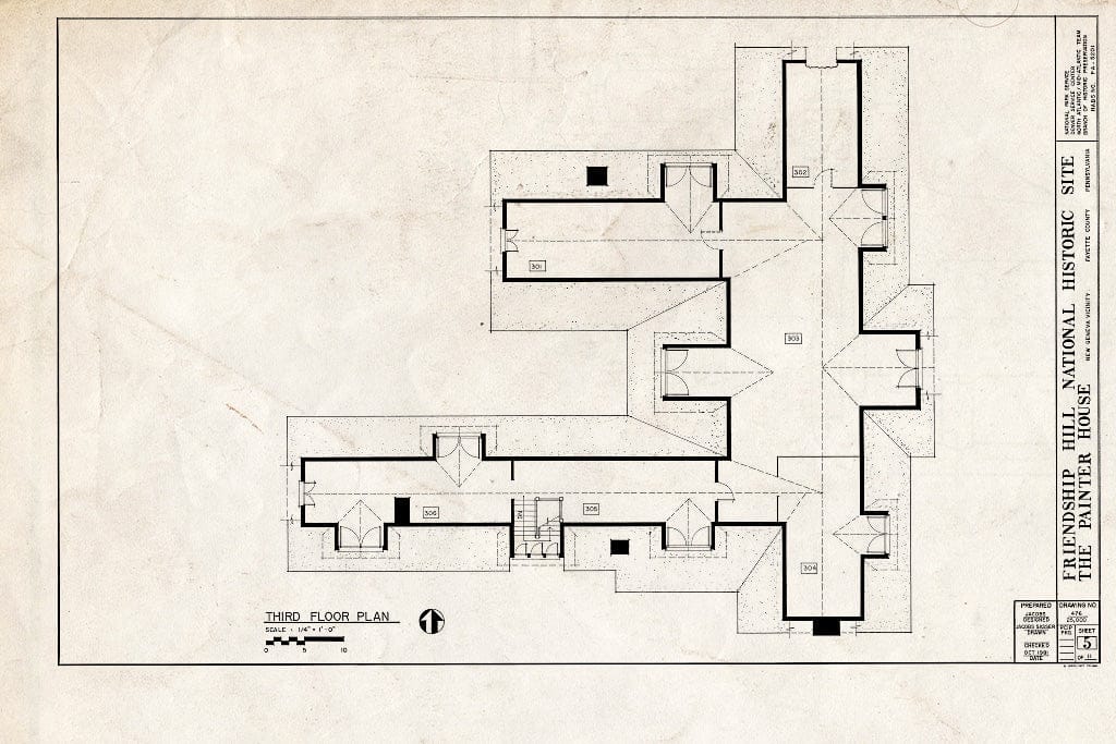 Blueprint HABS PA,26-NEGEN.V,1- (Sheet 5 of 11) - Charles Albert Painter House, State Route 166, New Geneva, Fayette County, PA