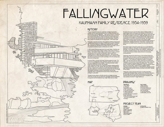 Blueprint Cover Sheet - Fallingwater, State Route 381 (Stewart Township), Ohiopyle, Fayette County, PA