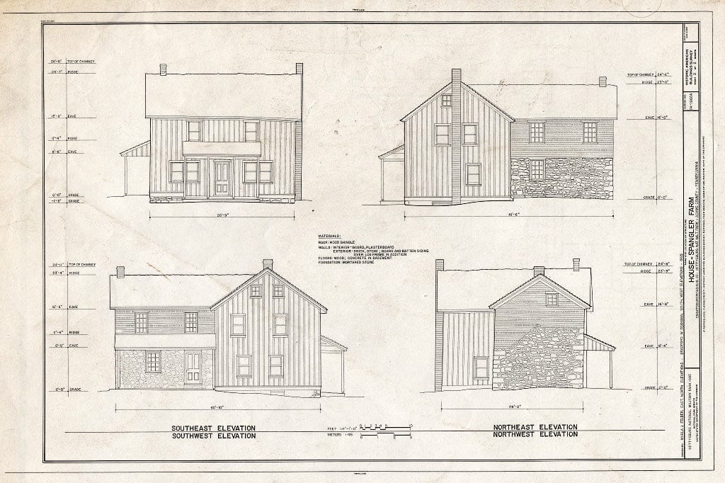 Blueprint HABS PA,1-GET,11-A- (Sheet 2 of 2) - Henry Spangler Farm, House, Emmitsburg Road (U.S. 15), Gettysburg, Adams County, PA