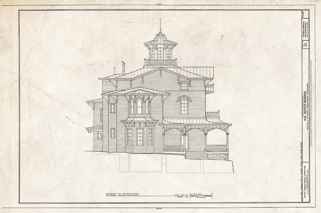 Blueprint HABS PA,13-JIMTH,7- (Sheet 8 of 15) - ASA Packer Mansion, Packer Hill, Jim Thorpe, Carbon County, PA