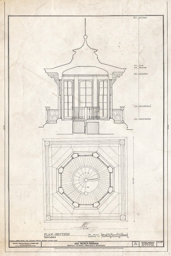 Blueprint HABS PA,13-JIMTH,7- (Sheet 15 of 15) - ASA Packer Mansion, Packer Hill, Jim Thorpe, Carbon County, PA