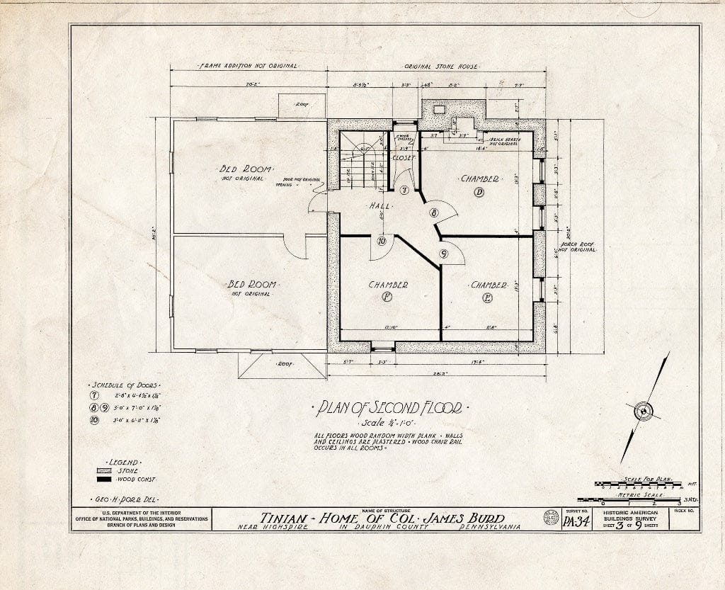 Blueprint HABS PA,22-HISPI.V,1- (Sheet 3 of 9) - Tinian, Highspire, Dauphin County, PA