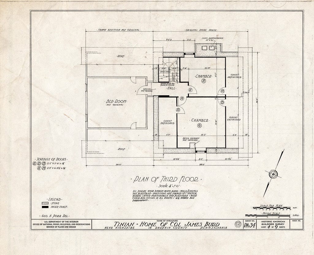 Blueprint HABS PA,22-HISPI.V,1- (Sheet 4 of 9) - Tinian, Highspire, Dauphin County, PA