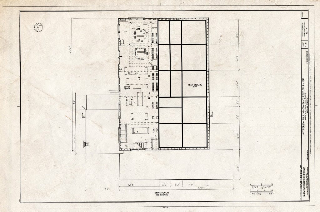 Blueprint HAER PA,32-Salt,25- (Sheet 4 of 11) - Patterson Milling Company, Feed Mill, Water & Point Streets, Saltsburg, Indiana County, PA