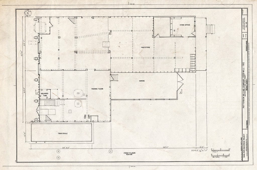 Blueprint HAER PA,32-Salt,25- (Sheet 7 of 11) - Patterson Milling Company, Feed Mill, Water & Point Streets, Saltsburg, Indiana County, PA