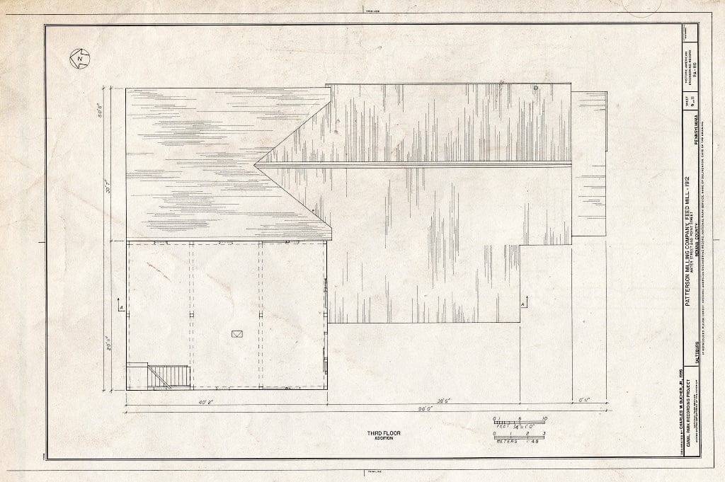 Blueprint HAER PA,32-Salt,25- (Sheet 9 of 11) - Patterson Milling Company, Feed Mill, Water & Point Streets, Saltsburg, Indiana County, PA