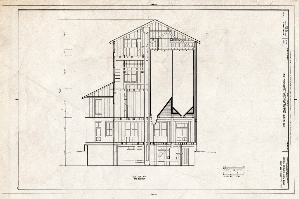 Blueprint HAER PA,32-Salt,25- (Sheet 10 of 11) - Patterson Milling Company, Feed Mill, Water & Point Streets, Saltsburg, Indiana County, PA