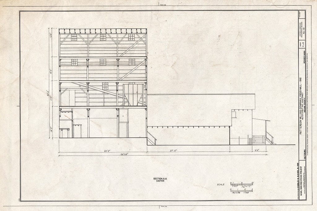 Blueprint HAER PA,32-Salt,25- (Sheet 11 of 11) - Patterson Milling Company, Feed Mill, Water & Point Streets, Saltsburg, Indiana County, PA