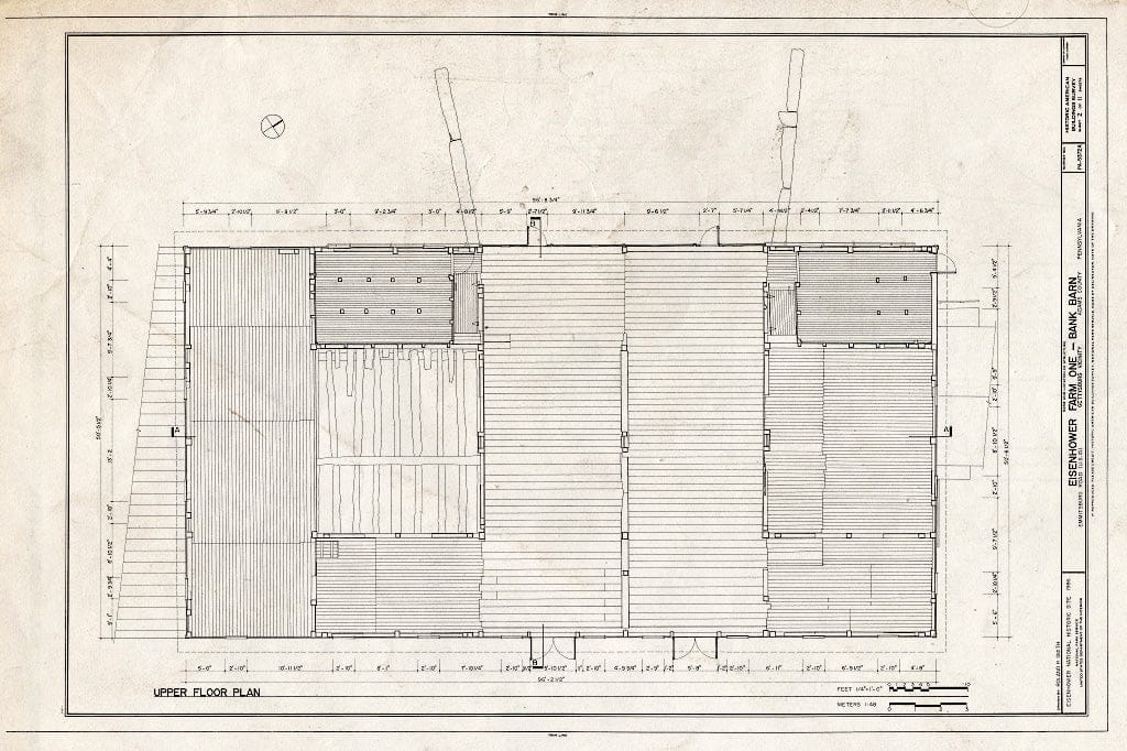 Blueprint HABS PA,1-GET.V,12-A- (Sheet 2 of 11) - Eisenhower Farm One, Bank Barn, Emmitsburg Road (U.S. 15), Eisenhower National Historic Site, Gettysburg, Adams County, PA