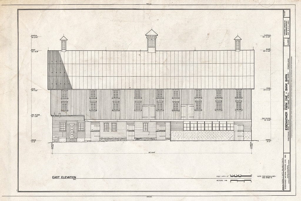 Blueprint HABS PA,1-GET.V,12-A- (Sheet 5 of 11) - Eisenhower Farm One, Bank Barn, Emmitsburg Road (U.S. 15), Eisenhower National Historic Site, Gettysburg, Adams County, PA