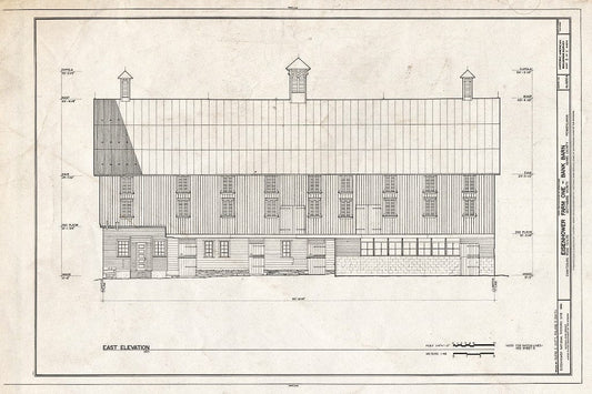 Blueprint HABS PA,1-GET.V,12-A- (Sheet 5 of 11) - Eisenhower Farm One, Bank Barn, Emmitsburg Road (U.S. 15), Eisenhower National Historic Site, Gettysburg, Adams County, PA