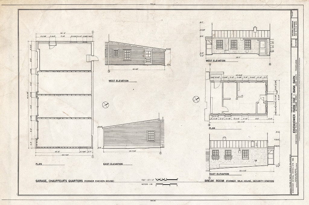 Blueprint HABS PA,1-GET.V,12-A- (Sheet 8 of 11) - Eisenhower Farm One, Bank Barn, Emmitsburg Road (U.S. 15), Eisenhower National Historic Site, Gettysburg, Adams County, PA