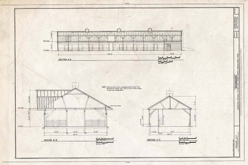 Blueprint HABS PA,1-GET.V,13C- (Sheet 4 of 6) - Eisenhower Farm Two, Showbarn, Emmitsburg Road (U.S. 15), Gettysburg, Adams County, PA