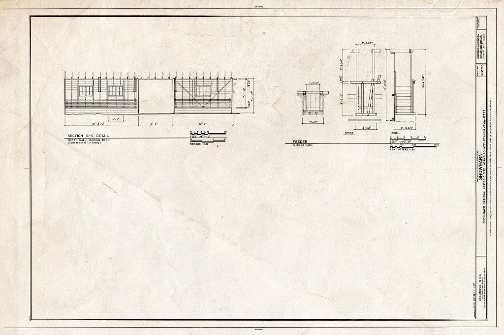 Blueprint HABS PA,1-GET.V,13C- (Sheet 6 of 6) - Eisenhower Farm Two, Showbarn, Emmitsburg Road (U.S. 15), Gettysburg, Adams County, PA