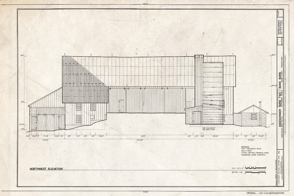 Blueprint HABS PA,1-GET.V,13-A- (Sheet 4 of 7) - Eisenhower Farm Two, Bank Barn, Emmitsburg Road (U.S. 15), Gettysburg, Adams County, PA