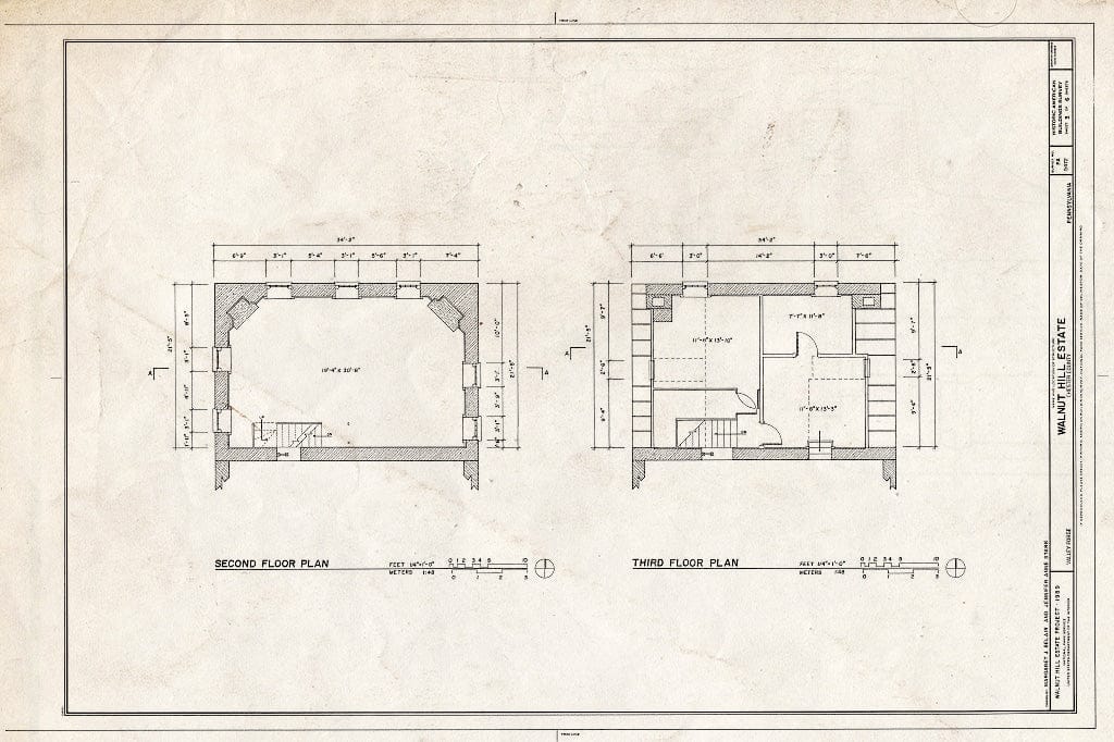 Blueprint HABS PA,15-VALFO,2- (Sheet 3 of 6) - Walnut Hill Estate, East Bank of Schuylkill River, Valley Forge, Chester County, PA