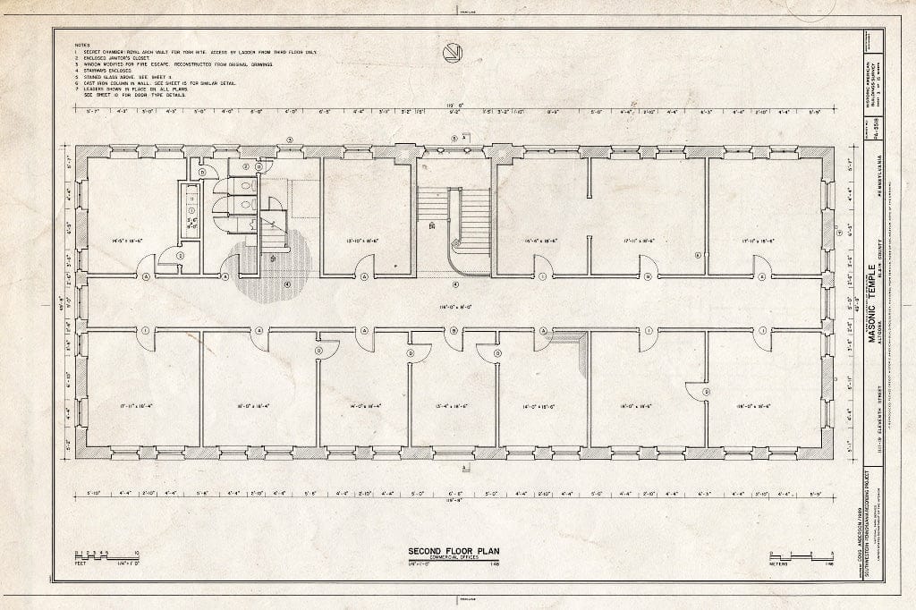Blueprint HABS PA,7-Alto,109- (Sheet 3 of 15) - Masonic Temple, 1111-1119 Eleventh Street, Altoona, Blair County, PA