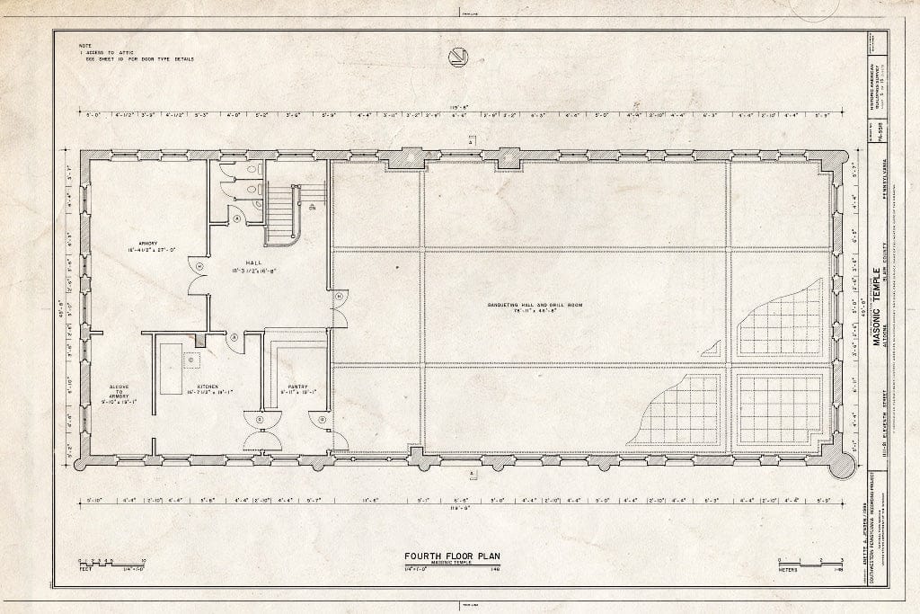 Blueprint HABS PA,7-Alto,109- (Sheet 5 of 15) - Masonic Temple, 1111-1119 Eleventh Street, Altoona, Blair County, PA