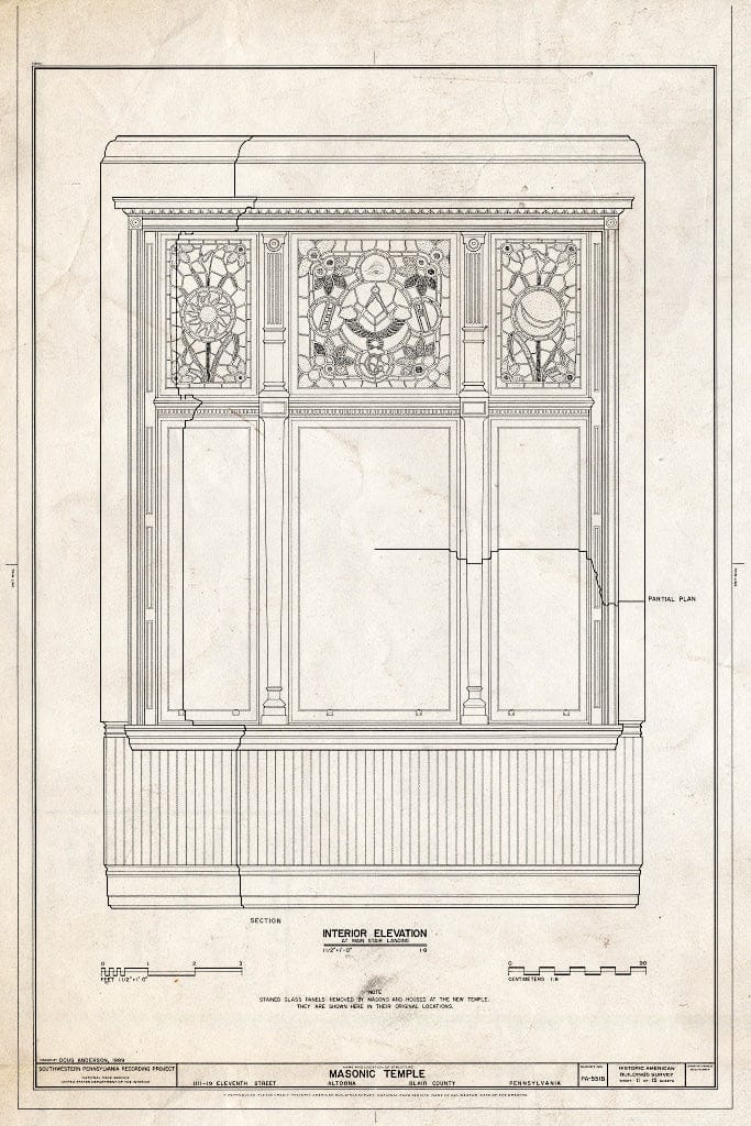Blueprint HABS PA,7-Alto,109- (Sheet 11 of 15) - Masonic Temple, 1111-1119 Eleventh Street, Altoona, Blair County, PA