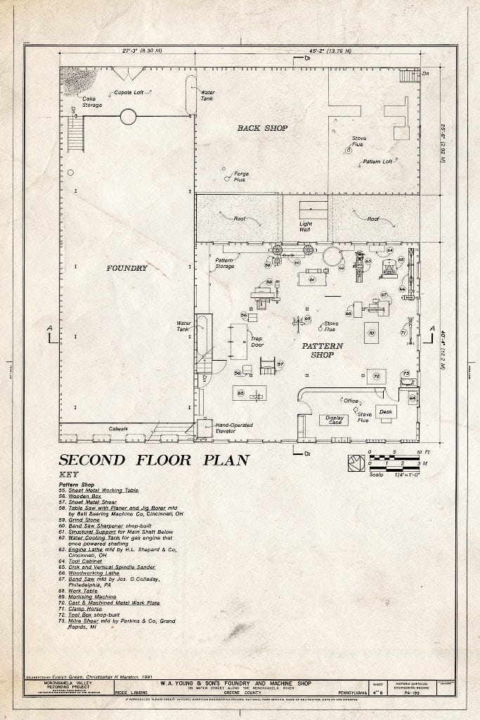 Blueprint HAER PA,30-RILA,1- (Sheet 4 of 8) - W. A. Young & Sons Foundry & Machine Shop, On Water Street Along Monongahela River, Rices Landing, Greene County, PA