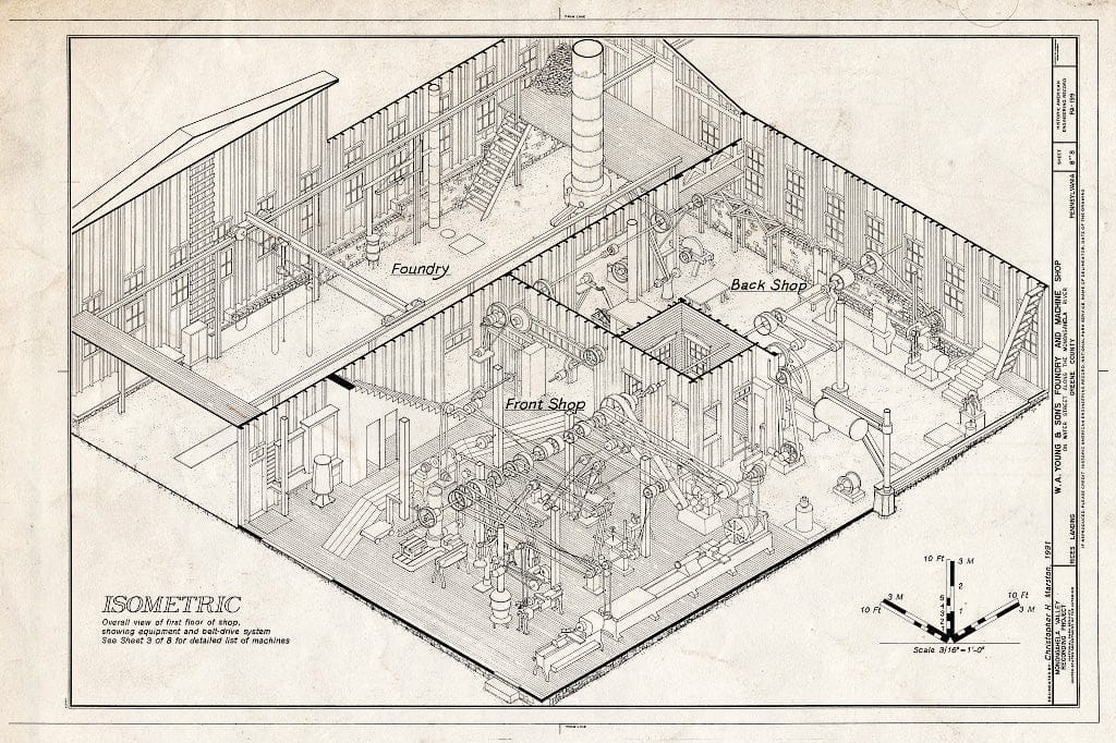 Blueprint HAER PA,30-RILA,1- (Sheet 8 of 8) - W. A. Young & Sons Foundry & Machine Shop, On Water Street Along Monongahela River, Rices Landing, Greene County, PA