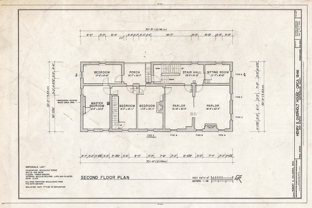 Blueprint HABS PA,65-OVTW,10- (Sheet 3 of 7) - Henry S. Overton House, 1526 Frick Avenue, West Overton, Westmoreland County, PA